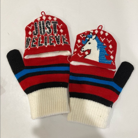 Just Believe Unicorn Santa Galaxy Aliens Stockinf Cap glove set - OS - lights up - Picture 9 of 11